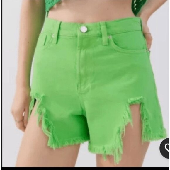BDG A-Line Shorts Sz 29 Bright Green Urban Outfitters - Picture 3 of 10